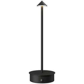 HOMCOM Lampa de Masa Reincarcabila cu USB, Lampa Fara Fir cu Temperatura Culorii Reglabila 3000K/4500K/6500K, Control Tactil, Autonomie 4-8 Ore, Negru | Aosom Romania imagine