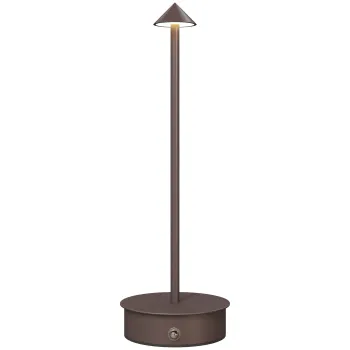 HOMCOM Lampa de Masa Reincarcabila cu USB, Lampa Fara Fir cu Temperatura Culorii Reglabila 3000K/4500K/6500K, Control Touch, Autonomie 4-8 Ore, Cafea | Aosom Romania imagine