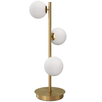 HOMCOM Lampa de noptiera cu 3 abajururi tip glob, lampa de masa moderna cu baza din otel si socluri G9, 53H cm, nuanta alama | Aosom Romania imagine