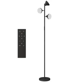 HOMCOM Lampa de Podea cu 3 Capete Reglabile Independent ?25x170 cm Negru | Aosom Romania imagine