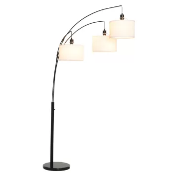 HOMCOM Lampa de Podea cu 3 Lumini si Brate Flexibile Baza din Marmura Inaltime 205cm imagine