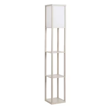 HOMCOM Lampa de Podea cu 3 Polite Integrate, Cuplare E27 Putere 40W, Mobilier Modern din MDF, 26x26x160cm, Stejar | AOSOM RO imagine