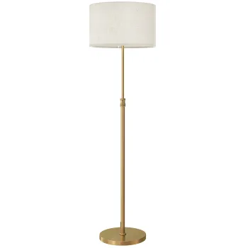 HOMCOM Lampa de Podea cu Telecomanda si Luminozitate Reglabila 3000K-6000K, Abajur din Material Textil, Auriu | Aosom Romania imagine