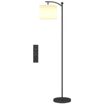 HOMCOM Lampa de Podea LED Reglabila cu Telecomanda si Temporizator, Negru | Aosom Romania imagine