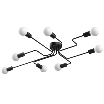 Homcom lampa de tavan, 8 lumini, 105x74x11cm, negru | Aosom Ro imagine