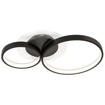 HOMCOM Lampa de tavan LED Moderna cu Intensitate Reglabila, Putere 40W, Negru | Aosom Romania imagine