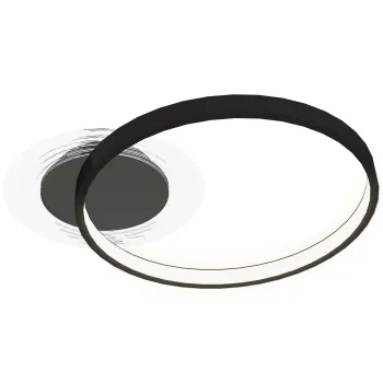 HOMCOM Lampa de tavan LED Moderna de 40W cu 2 Inele si Lumina Reglabila, Negru | Aosom Romania imagine