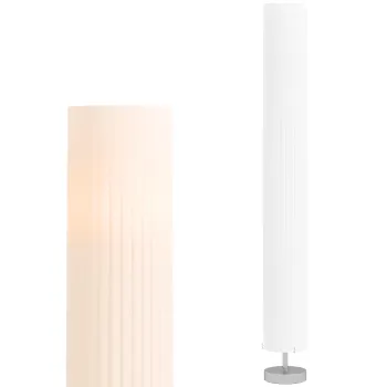 HOMCOM Lampa lampadaire coloana pe picior moderna lumina tamizata 40 W 14L x 14l x 120H cm otel inoxidabil alb | Aosom Romania imagine