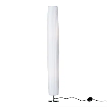 Homcom Lampada da Terra in Acciaio, Bianco, 15x15x120cm imagine