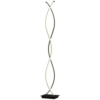 HOMCOM Lampadar de salon cu design spirala dubla, 3 niveluri de luminozitate, comutator de picior, modern si elegant, negru | Aosom Romania imagine