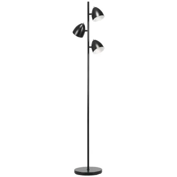 HOMCOM Lampadar de salon design industrial 3 abajururi reglabile din otel 38 x 28 x 169 cm negru | Aosom Romania imagine