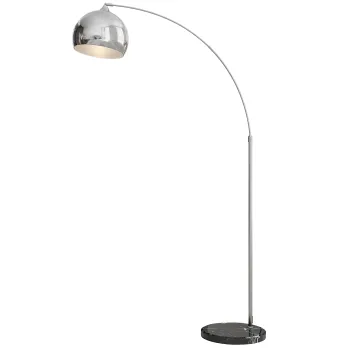 HOMCOM Lampadar lampa de salon arc reglabil picior marmura stil vintage 40W E27 dim. 100-115L x 30l x 170-180H cm negru gri | Aosom Romania imagine