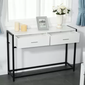 HomCom masa consola cu 2 sertare, 120x34x81cm | AOSOM RO imagine