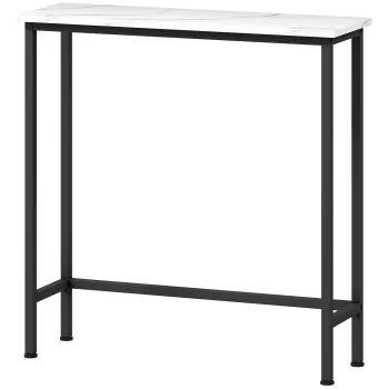 HOMCOM Masa Consola pentru Hol, cu Blat cu Efect de Marmura, Alb si Negru | Aosom Romania imagine
