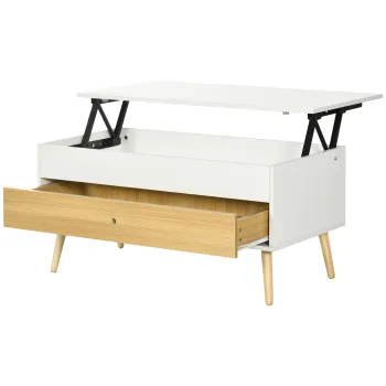 HOMCOM Masa cu compartiment de depozitare ascuns si sertar, pentru birou, living | Aosom Romania imagine