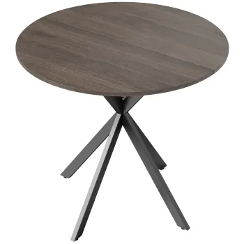 HOMCOM Masa Da Dining Rotund Stil Industrial Con Picioare in X O80x75 cm | Aosom Romania imagine