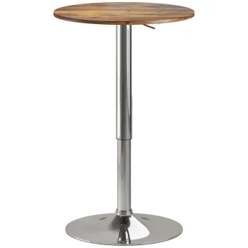 HOMCOM Masa de bar Masa bistro Masa inalta Inaltime reglabila 67-93 cm Blat pivotant 360? maro | Aosom Romania imagine