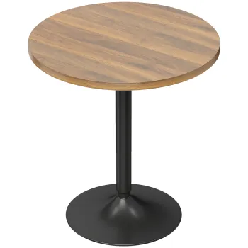 HOMCOM Masa de bar rotunda 60 cm, masa inalta de bucatarie cu picioruse antiderapante, pentru bucatarie, living, nuc | Aosom Romania imagine