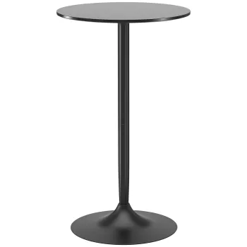 HOMCOM Masa de bar rotunda masa de bistro inaltata masa de bucatarie stil contemporan blat vopsit si cadru din otel | Aosom Romania imagine