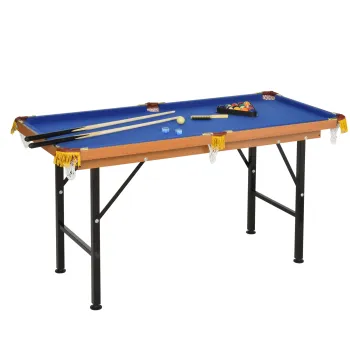 HOMCOM Masa de biliard pliabila mini cu 2 tacuri, 16 bile, creta, triunghi, accesorii 140 x 63 x 75 cm | Aosom Romania imagine