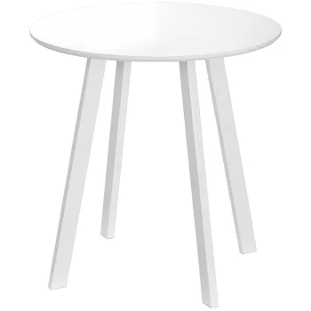 HOMCOM Masa de bucatarie, Masa de bucatarie, pentru 2 persoane, Cu luciu, cu picioare, alba, 72 x 72 x 75cm | Aosom Romania imagine