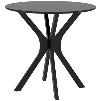 HOMCOM Masa de bucatarie rotunda, Design modern, 78 cm x 78 cm x 75 cm, Negru | Aosom Romania imagine