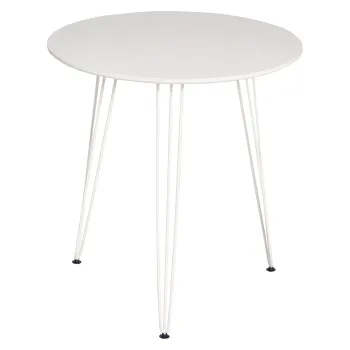 HOMCOM Masa de Comedor Rotunda cu Picioarele in forma de Furculita din Metal Stil Modern Nordic pentru Bucatarie Sufragerie Cafenea Bar O70x75 cm Alb | Aosom Romania imagine