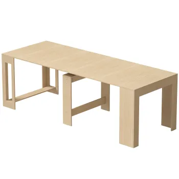 HOMCOM Masa de Dining Compacta pentru Bucatarie Economiseste Spatiu, 240 x 90 x 78 cm, Lemn Deschis | Aosom Romania imagine