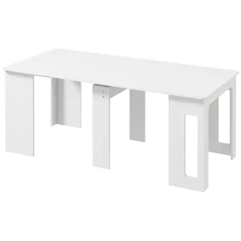 HOMCOM Masa de dining, masa plianta, masa de bucatarie extensibila, masa de sufragerie, PAL, 60-180 x 85 x 75 cm, Alb | Aosom Romania imagine