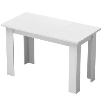 HOMCOM Masa de dining moderna cu spatiu de depozitare, 120 cm, alba | Aosom Romania imagine