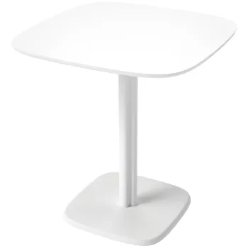 HOMCOM Masa de dining pentru 4 persoane masa de bucatarie patrata stil modern cu blat aspect lemn, 70 x 70 cm, alb | Aosom Romania imagine