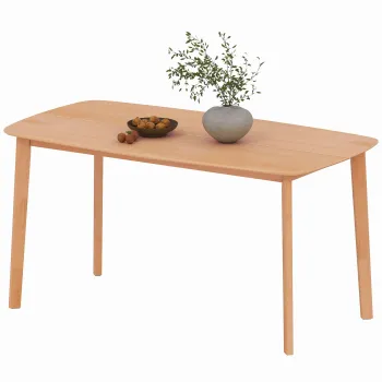 HOMCOM Masa de dining rectangulara pentru 6 persoane masa de bucatarie 150 cm din lemn masiv 150 x 80 x 76 cm lemn natural | Aosom Romania imagine