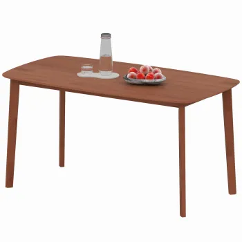 HOMCOM Masa de Lemn in Stil Rustic, Suprafata Lacuita, Molid, 150 x 80 cm, Maro | Aosom Romania imagine