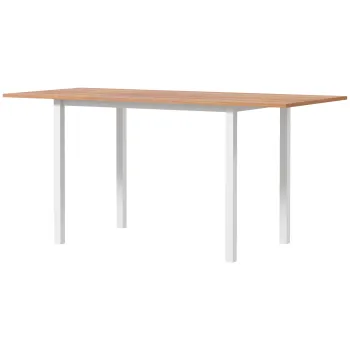 HOMCOM Masa de luat extensibila masa de bucatarie design modern cu blat mare 6 persoane cadru din otel maroinchis | Aosom Romania imagine