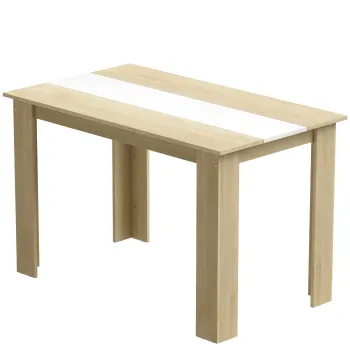 HOMCOM Masa de luat masa masa de bucatarie design modern cu blat mare 2-4 persoane din lemn dim. 120L x 69l x 75H cm | Aosom Romania imagine