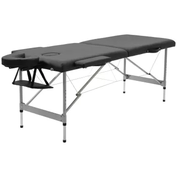 HOMCOM Masa de masaj portabila si pliabila din aluminiu si PU cu inaltime reglabila si scaun captusit | AOSOM RO imagine