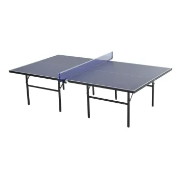 HomCom Masa de Ping Pong Pliabila pentru Interior si Exterior in Lemn MDF si Otel, Albastru Inchis 152.5x274x76cm imagine
