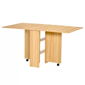 Homcom Masa de Pranz Pliabila, Lemn Natural, 140x80x74cm imagine