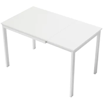 HOMCOM Masa de Sufragerie Extensibila 80-120 cm pentru 4-6 Persoane, Masa Economisitoare de Spatiu cu Extensie Glisanta, Natural | Aosom Romania imagine