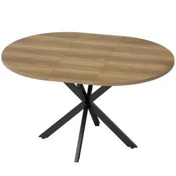 HOMCOM Masa de Sufragerie Extensibila cu Picior in Forma de X, 100-135cm, Maro | Aosom Romania imagine