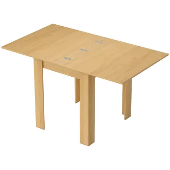 HOMCOM Masa de Sufragerie Extensibila pentru 4-6 Persoane Design Rabatabil, 70-140cm Masa Extensibila Rectangulara Salvaspatiu cu Picioare Antiderapante, pentru Sala de Mese Living, Culoare Efect de Lemn | Aosom Romania imagine