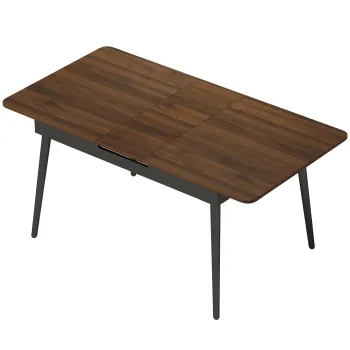 HOMCOM Masa extensibila de dining, 130-160 cm, finisaj nuc deschis | Aosom Romania imagine