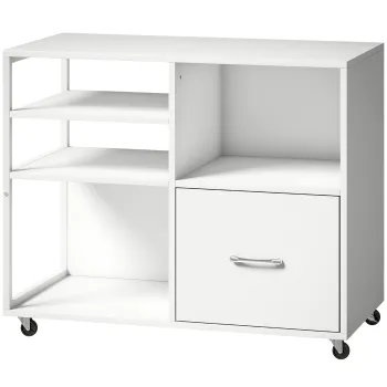 HOMCOM masa imprimanta cu roti si sertar A4, ideala pentru casa si birou. | Aosom Romania imagine