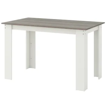 HOMCOM Masa Moderna de Dining pentru 4-6 Persoane 120x69x75 cm Gri si Alb | Aosom Romania imagine