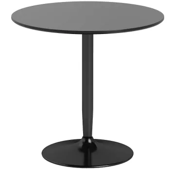 HOMCOM Masa pentru 2 persoane, blat rotund O80 cm, MDF si otel, antiderapant, Negru, 75H cm | Aosom Romania imagine