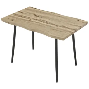 HOMCOM Masa pentru 4 persoane, 110 cm Masa dreptunghiulara nordica pentru bucatarie cu picioare din otel pentru living si sufragerie, stejar | Aosom Romania imagine