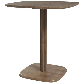 HOMCOM Masa pentru 4 persoane, masa de bucatarie patrata, stil modern, blat cu aspect de lemn, 70 x 70 cm, maro | Aosom Romania imagine