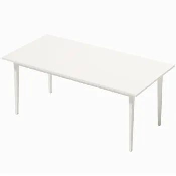 HOMCOM Masa pentru 8 persoane, Masa moderna de bucatarie cu picioare din lemn masiv, 180 cm, crem | Aosom Romania imagine
