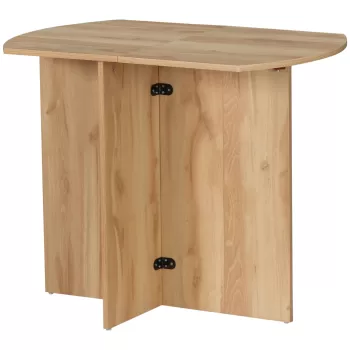 HOMCOM Masa pliabila pentru economisirea spatiului, masa de bucatarie si sufragerie din lemn 90x60x74cm, stejar | AOSOM RO imagine