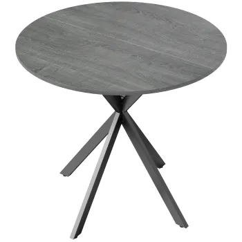 HOMCOM Masa rotunda de bucatarie, 80 cm, blat compact, PAL, metal, Gri | Aosom Romania imagine